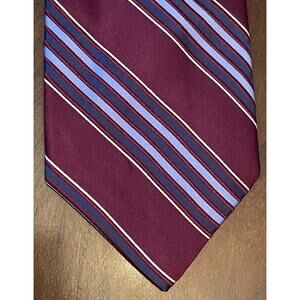 Jones New York Burgundy Blue Hand Made 100% Silk Men’s Neck Tie Made In China